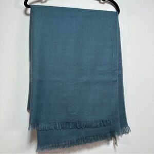 Indigo Blue Knit Scarf Long Lightweight Acrylic Wrap Teal NWT